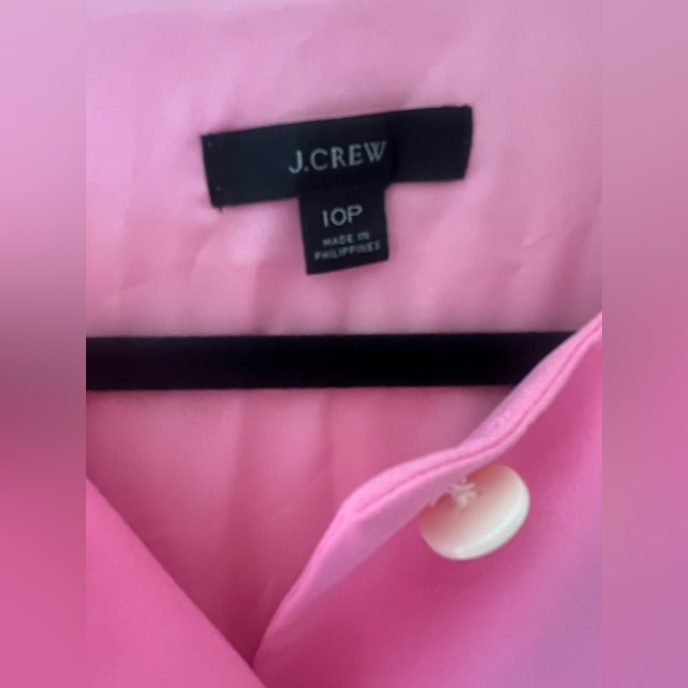 J. Crew Pink Button-Front Cap-Sleeve Midi Dress 10P - Picture 5 of 11